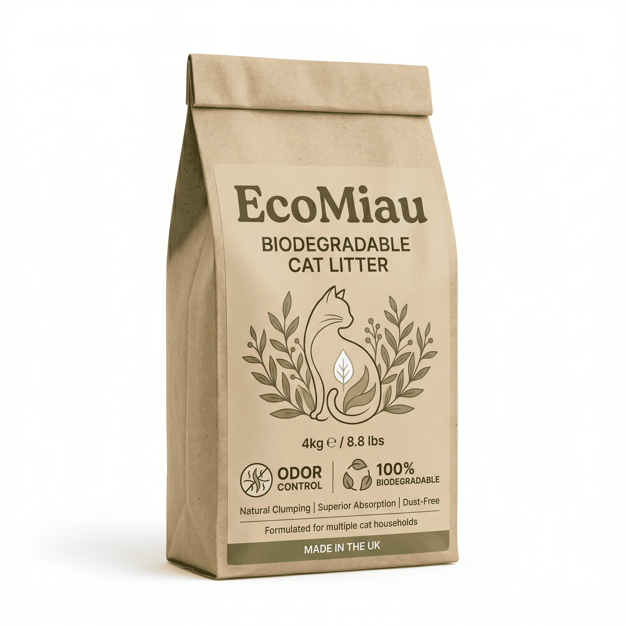 Areia Biodegradável para Gatos 4kg