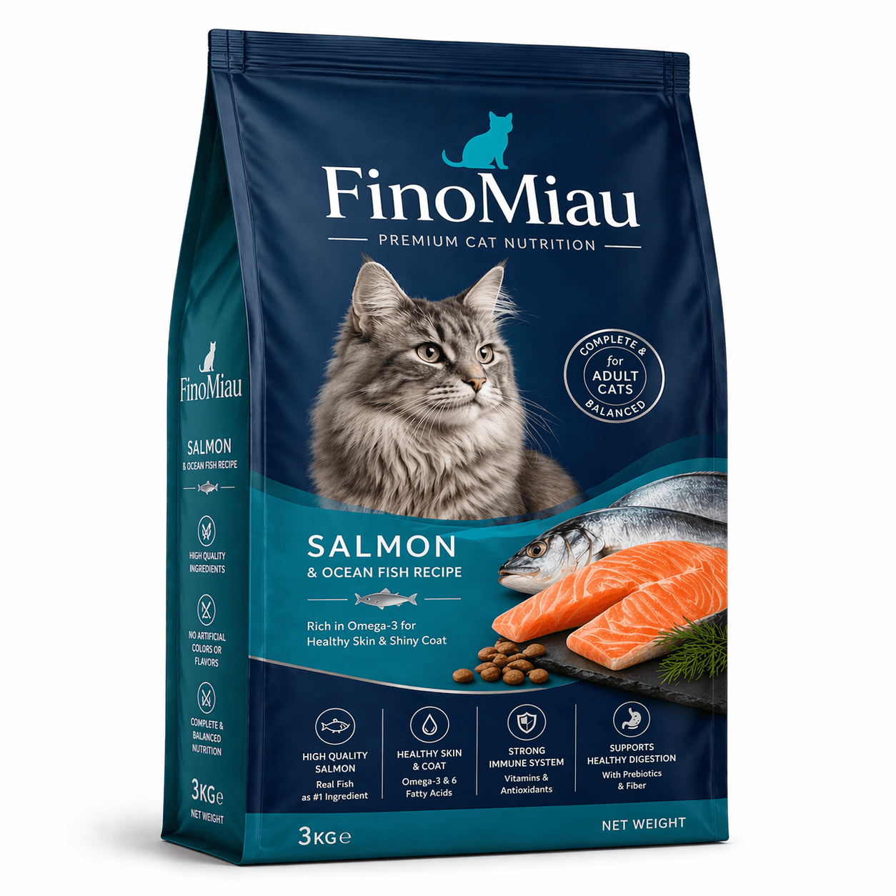 Ração Premium Gatos Sabor Salmão 3kg