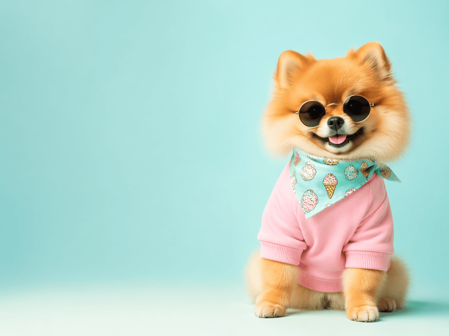 Cachorro em destaque com produtos para cães